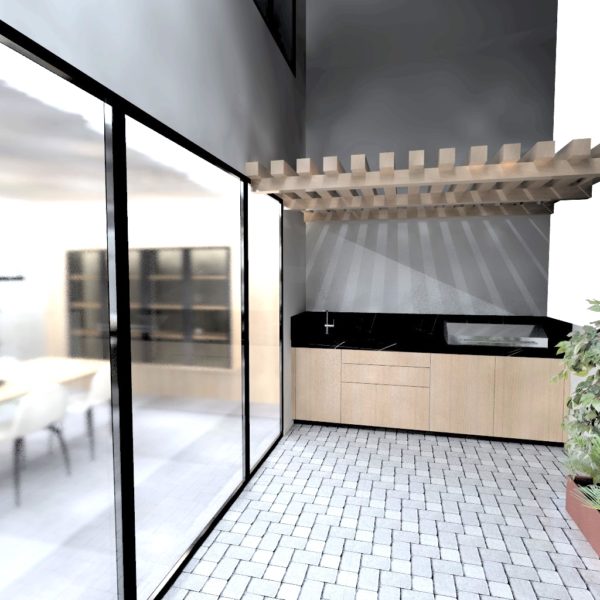 the exterior kitchen