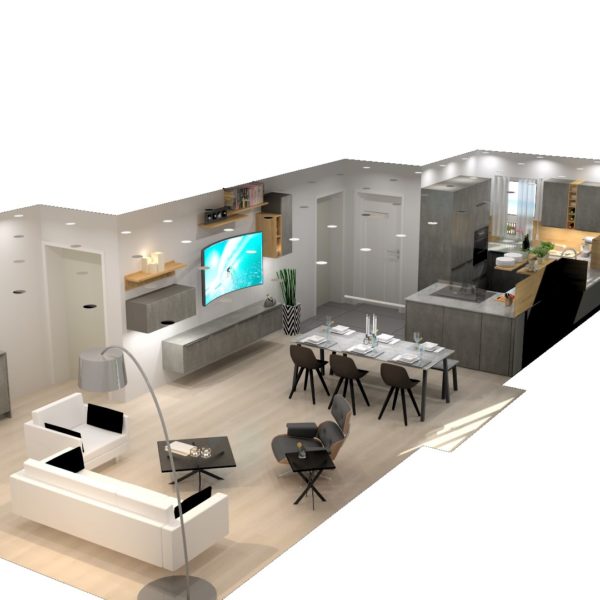 Häcker concrete front with ceramic worktop from Lechner