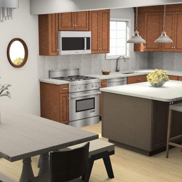 Open concept kitchen and dining room