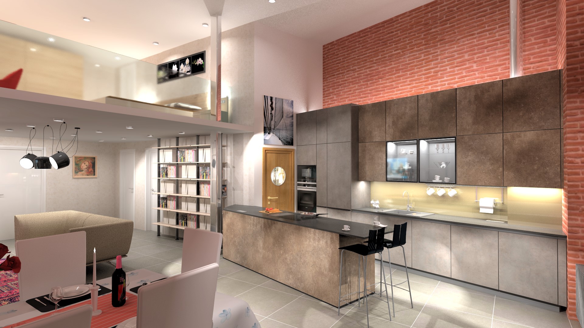 Industrial loft kitchen