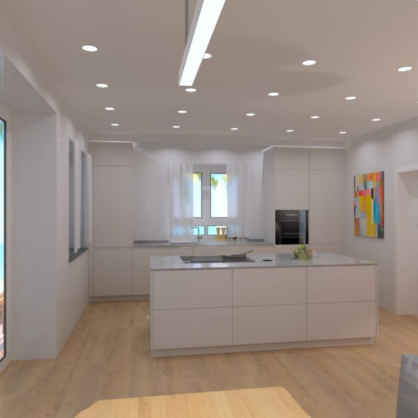 Häcker white matte with ceramic worktop Lechner