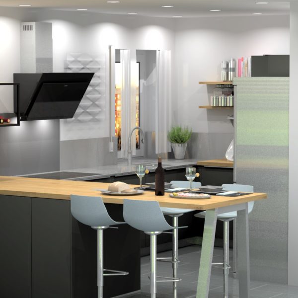 Häcker matte grey with ceramic worktop